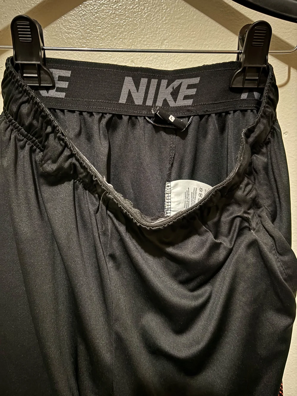 Nike Black Dri-FIT Athletic Shorts with White Swoosh